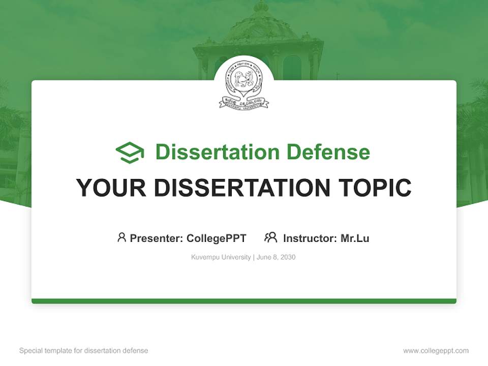 Kuvempu University Graduation Thesis Defense PPT Template4:3 ratio PPT effect preview image7