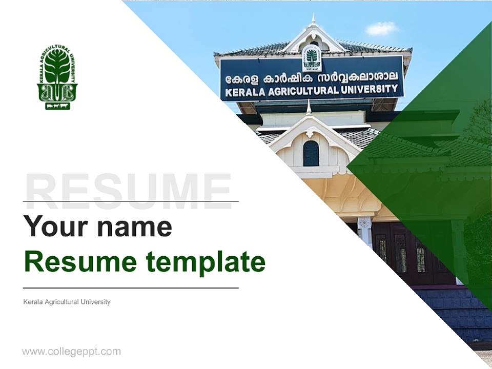 Kerala Agricultural University Resume PPT Template4:3 ratio PPT effect preview image5