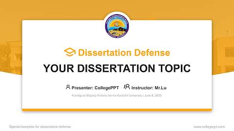 Krantiguru Shyamji Krishna Verma Kachchh University Graduation Thesis Defense PPT Template