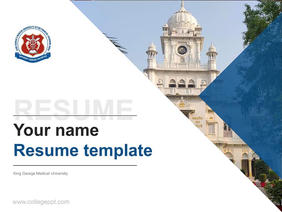 King George Medical University Resume PPT Template4:3 ratio PPT effect preview image5