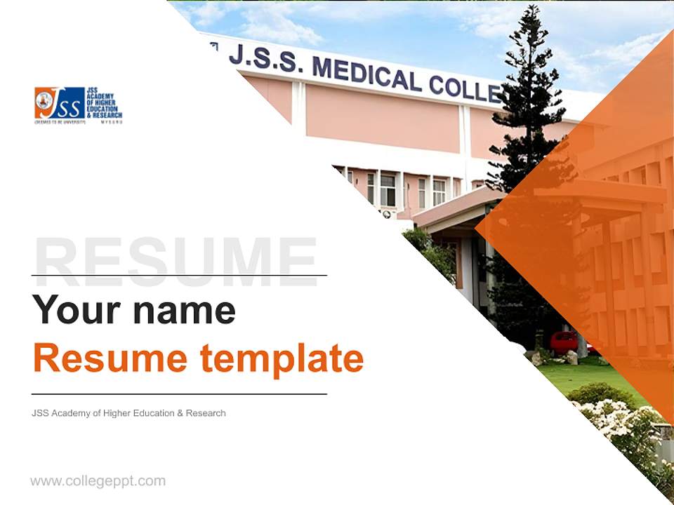 JSS Academy of Higher Education & Research Resume PPT Template4:3 ratio PPT effect preview image5