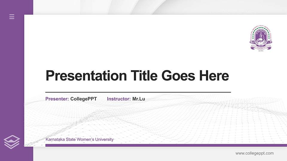 Karnataka State Women’s University Thesis Proposal/Graduation Defense PPT Template16:9 ratio PPT effect preview image