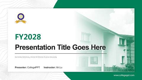 Karnataka Veterinary, Animal & Fisheries Science University Academic Presentation/Research Findings Report PPT Template