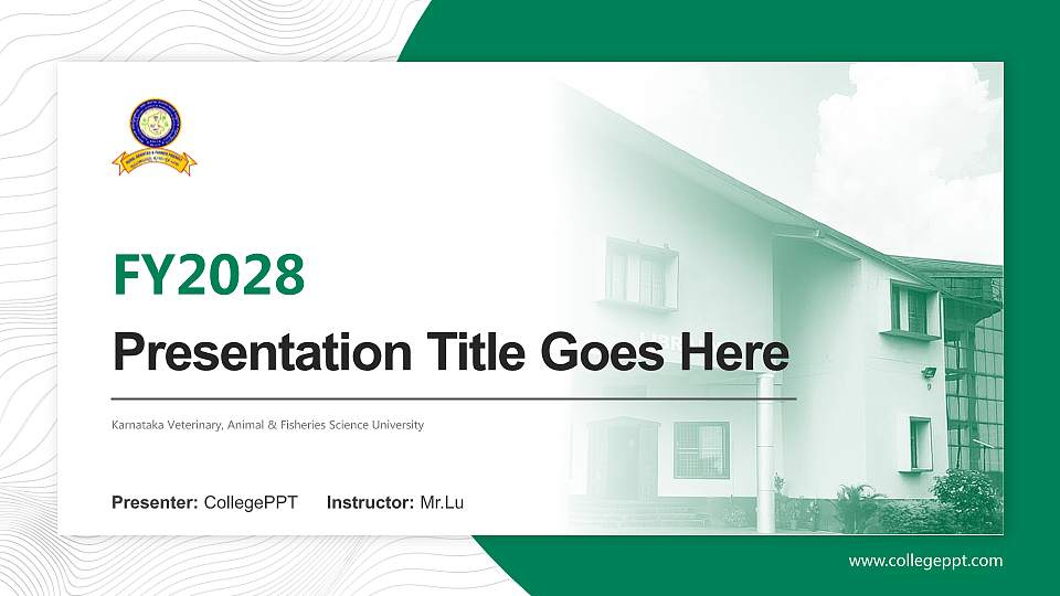 Karnataka Veterinary, Animal & Fisheries Science University Academic Presentation/Research Findings Report PPT Template16:9 ratio PPT effect preview image