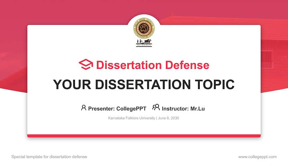 Karnataka Folklore University Graduation Thesis Defense PPT Template16:9 ratio PPT effect preview image