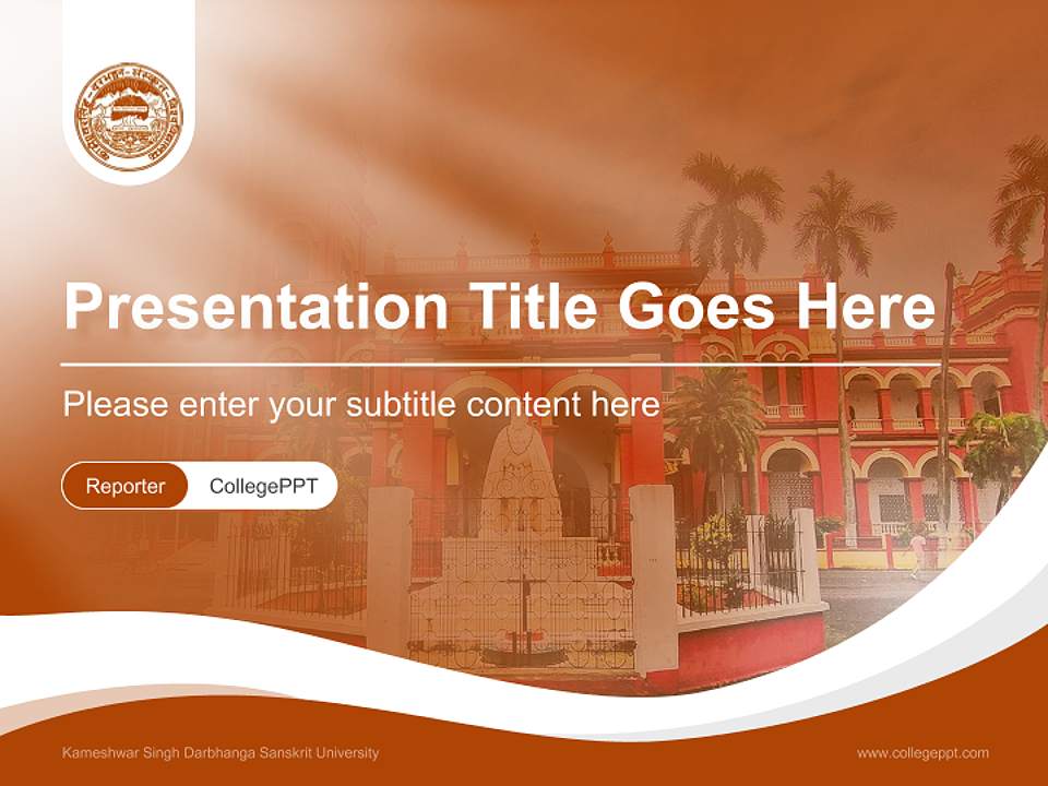 Kameshwar Singh Darbhanga Sanskrit University Lecture Sharing and Networking Event PPT Template4:3 ratio PPT effect preview image4