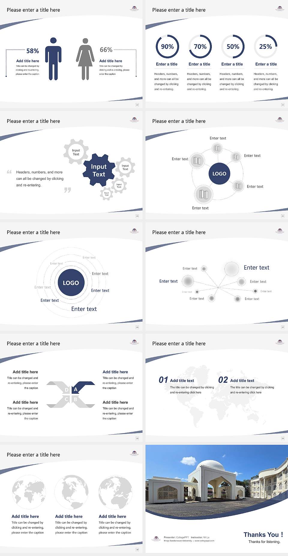 Khaja Bandanawaz University Course/Courseware Creation PPT Template4:3 ratio PPT effect preview image4
