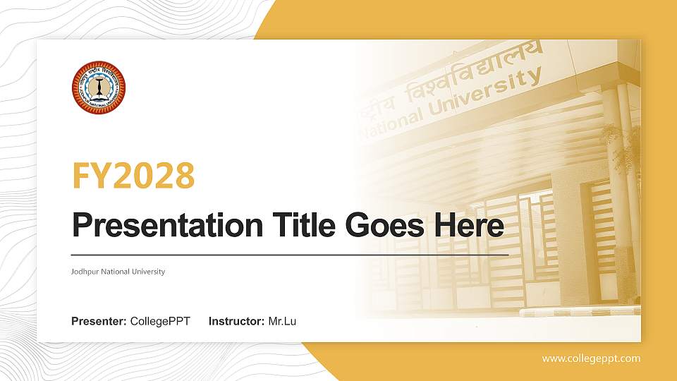 Jodhpur National University Academic Presentation/Research Findings Report PPT Template16:9 ratio PPT effect preview image