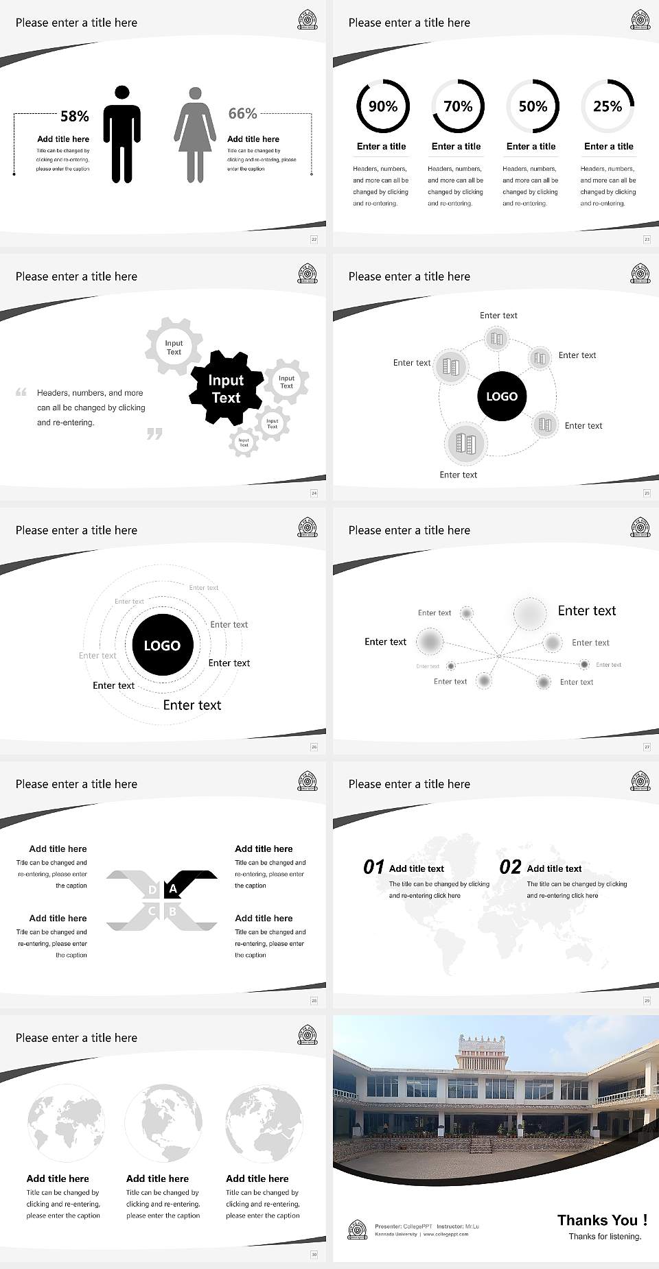 Kannada University Course/Courseware Creation PPT Template4:3 ratio PPT effect preview image4