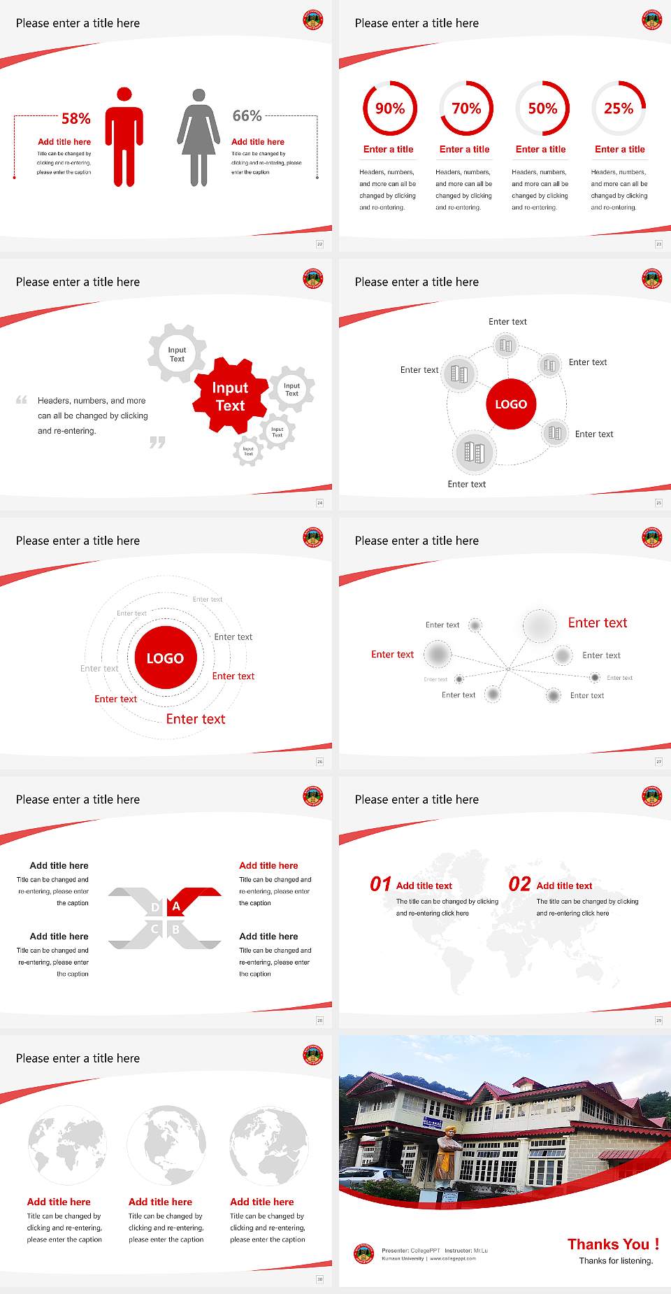 Kumaun University Course/Courseware Creation PPT Template4:3 ratio PPT effect preview image4