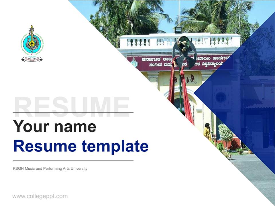 KSGH Music and Performing Arts University Resume PPT Template4:3 ratio PPT effect preview image5