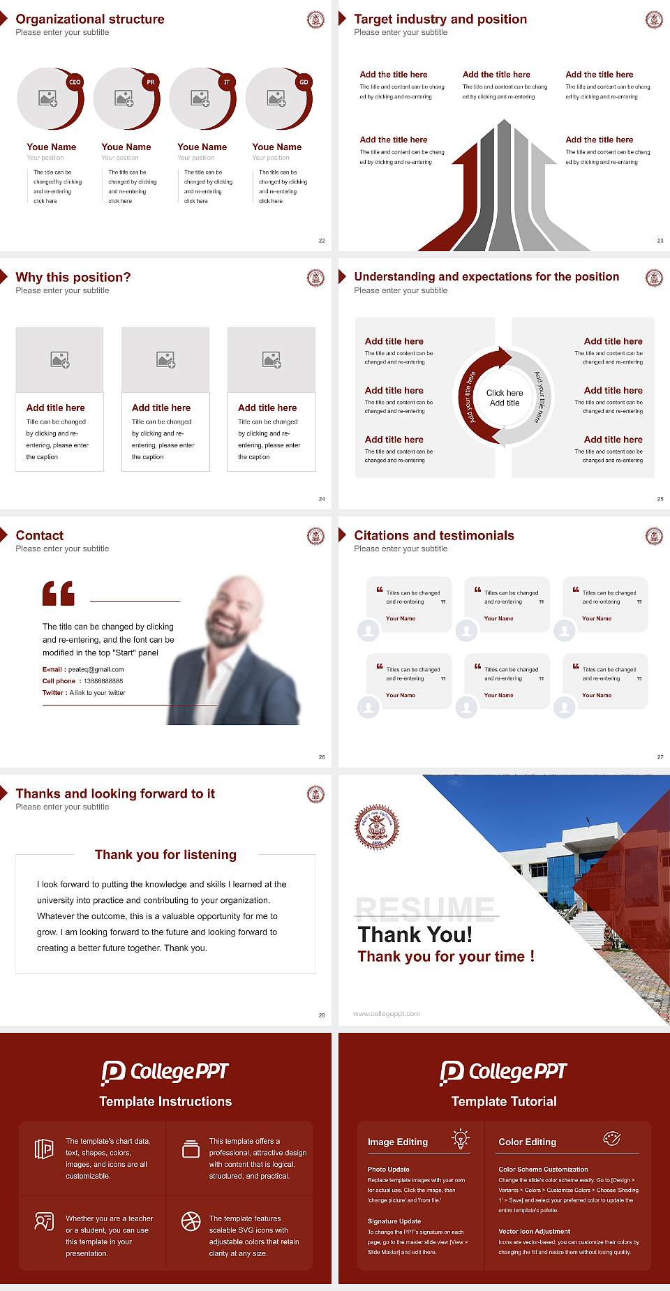 Khallikote Unitary University Resume PPT Template4:3 ratio PPT effect preview image4