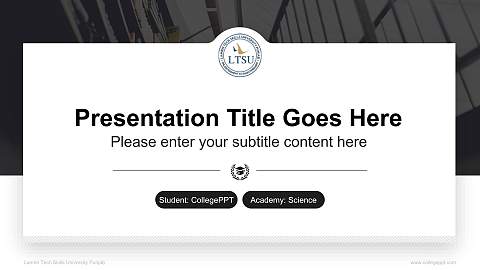 Lamrin Tech Skills University Punjab National Scholarship Defense PPT Template