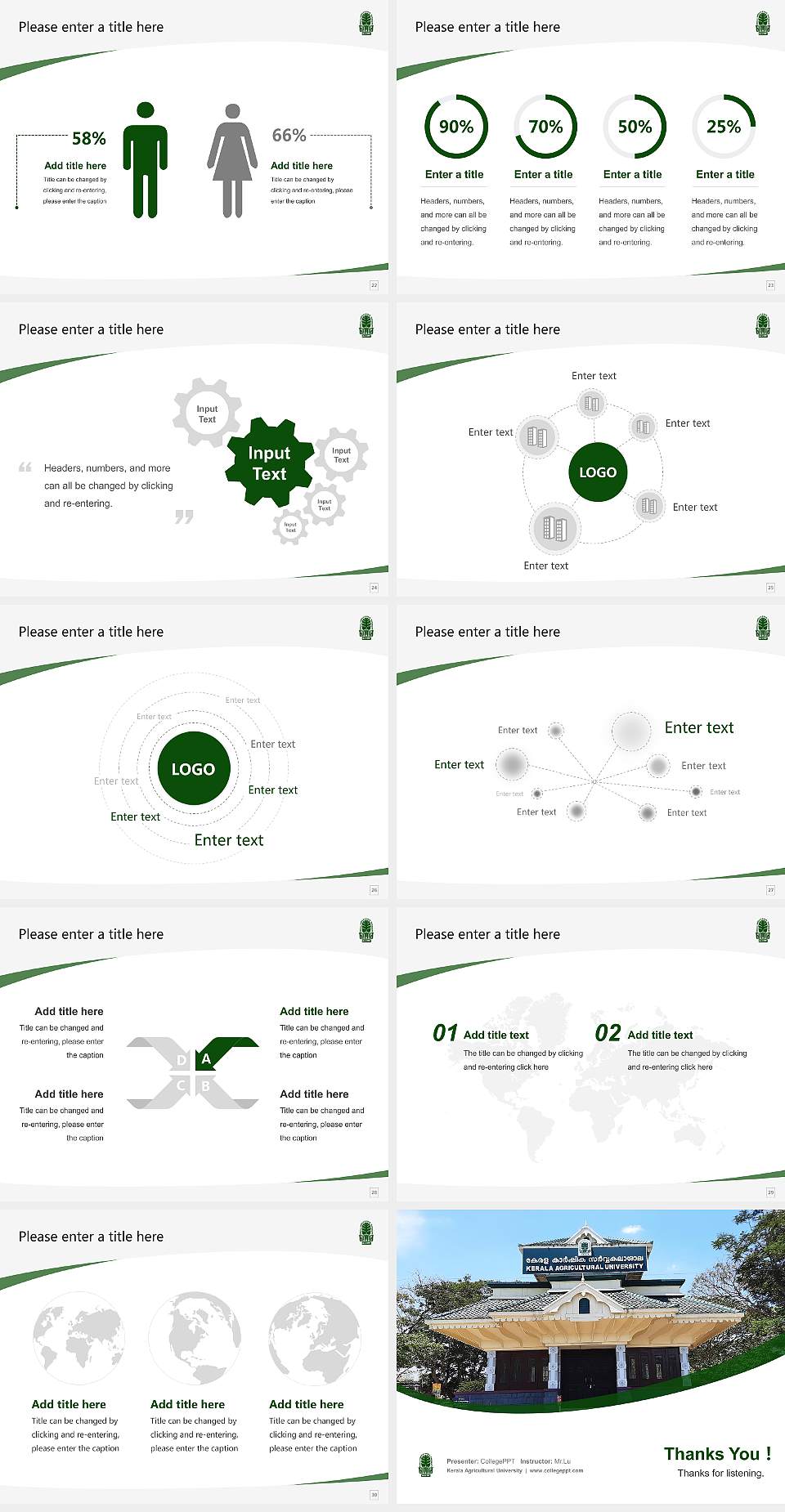 Kerala Agricultural University Course/Courseware Creation PPT Template4:3 ratio PPT effect preview image4