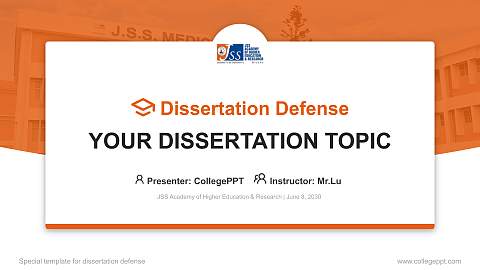 JSS Academy of Higher Education & Research Graduation Thesis Defense PPT Template