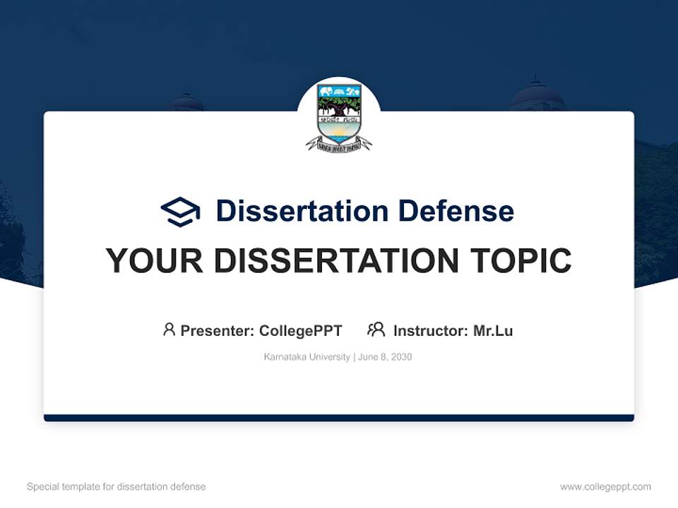 Karnataka University Graduation Thesis Defense PPT Template4:3 ratio PPT effect preview image7