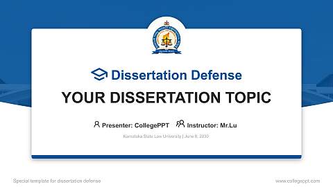 Karnataka State Law University Graduation Thesis Defense PPT Template
