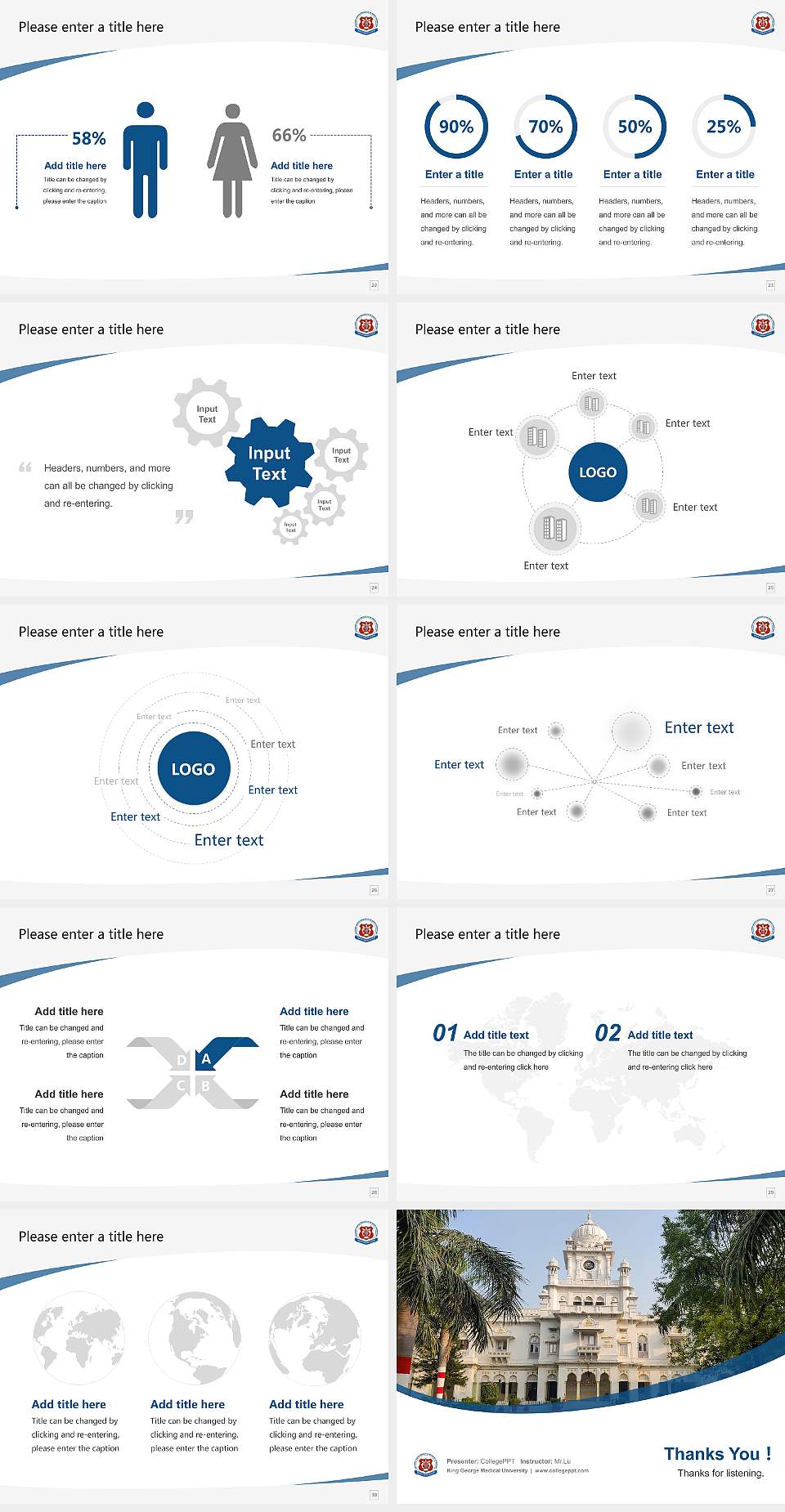 King George Medical University Course/Courseware Creation PPT Template4:3 ratio PPT effect preview image4