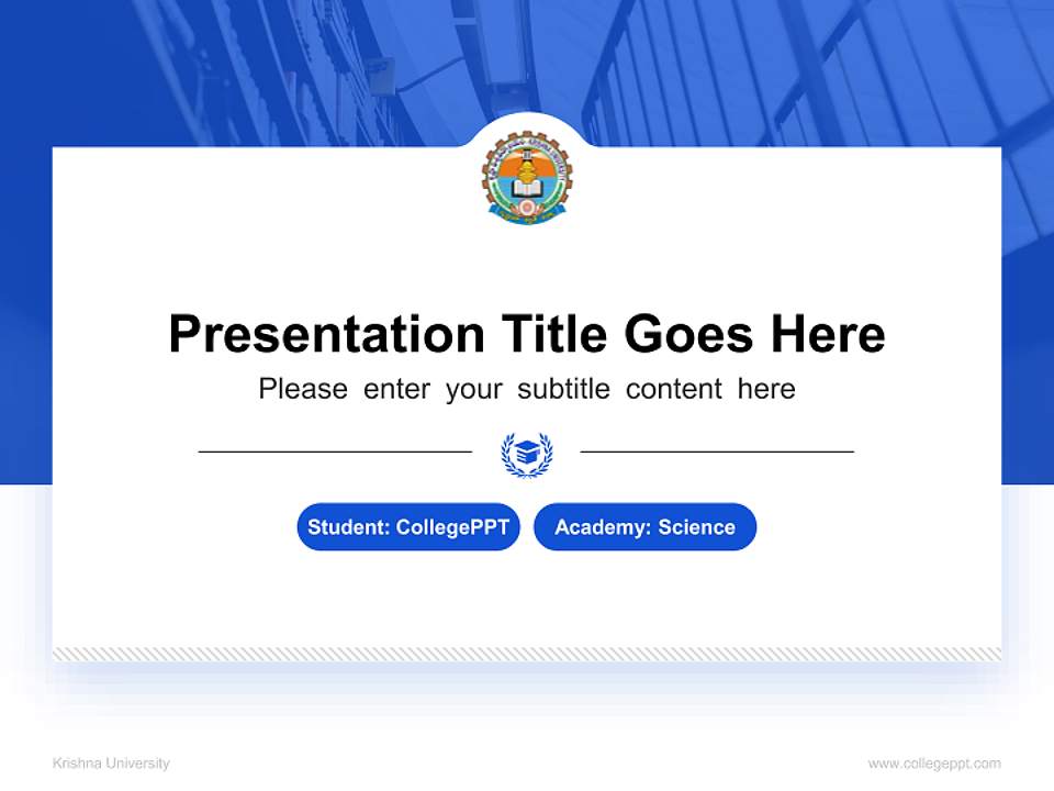 Krishna University National Scholarship Defense PPT Template4:3 ratio PPT effect preview image4
