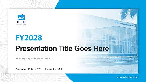 KLE Academy of Higher Education and Research Academic Presentation/Research Findings Report PPT Template
