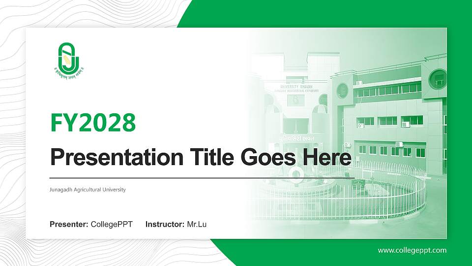 Junagadh Agricultural University Academic Presentation/Research Findings Report PPT Template16:9 ratio PPT effect preview image