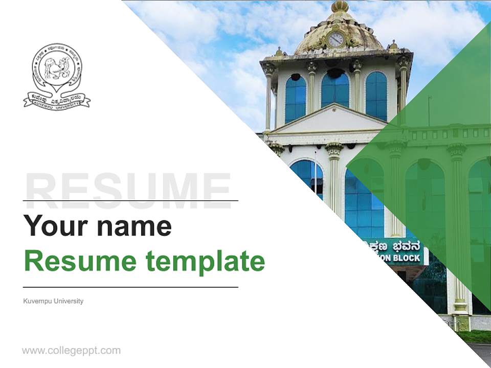 Kuvempu University Resume PPT Template4:3 ratio PPT effect preview image5