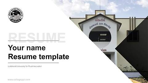 Lokbharati University for Rural Innovation Resume PPT Template