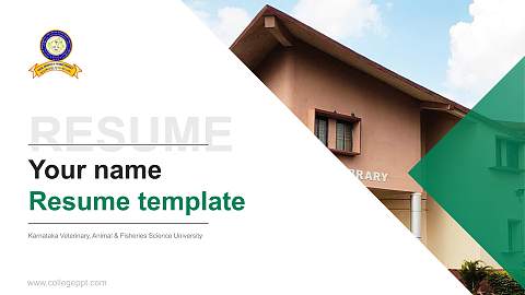 Karnataka Veterinary, Animal & Fisheries Science University Resume PPT Template