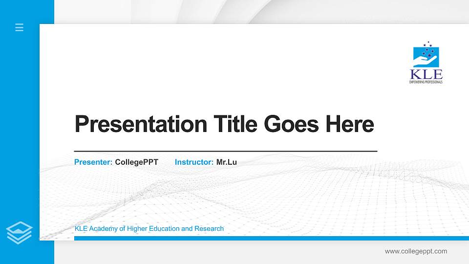 KLE Academy of Higher Education and Research Thesis Proposal/Graduation Defense PPT Template16:9 ratio PPT effect preview image