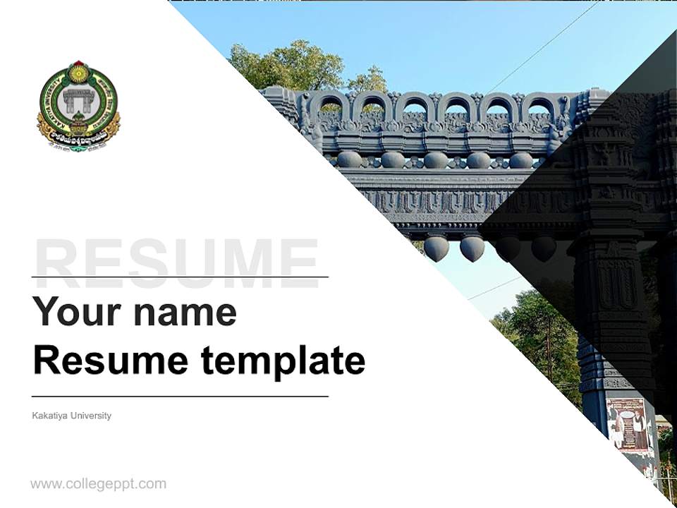 Kakatiya University Resume PPT Template4:3 ratio PPT effect preview image5