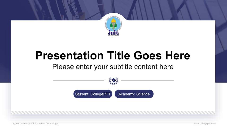 Jaypee University of Information Technology National Scholarship Defense PPT Template16:9 ratio PPT effect preview image
