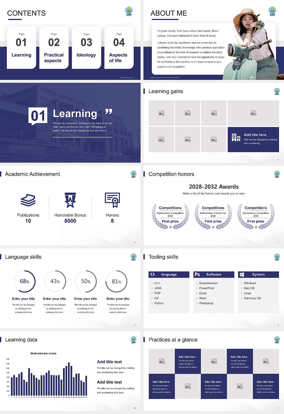Jaypee University of Information Technology National Scholarship Defense PPT Template16:9 ratio PPT effect preview image2