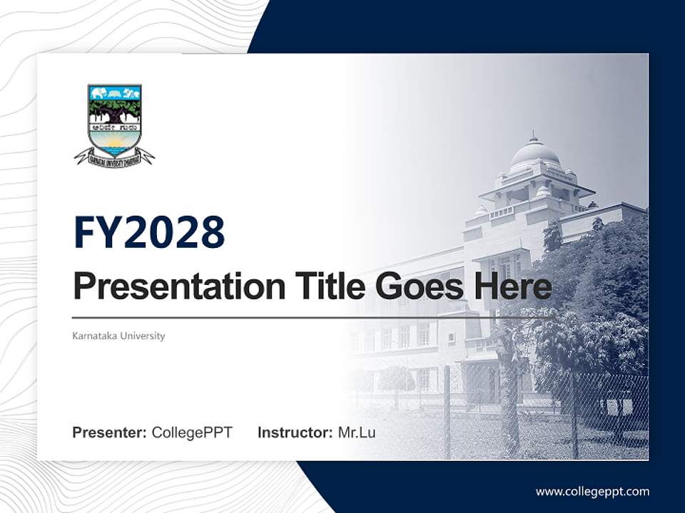 Karnataka University Academic Presentation/Research Findings Report PPT Template4:3 ratio PPT effect preview image5