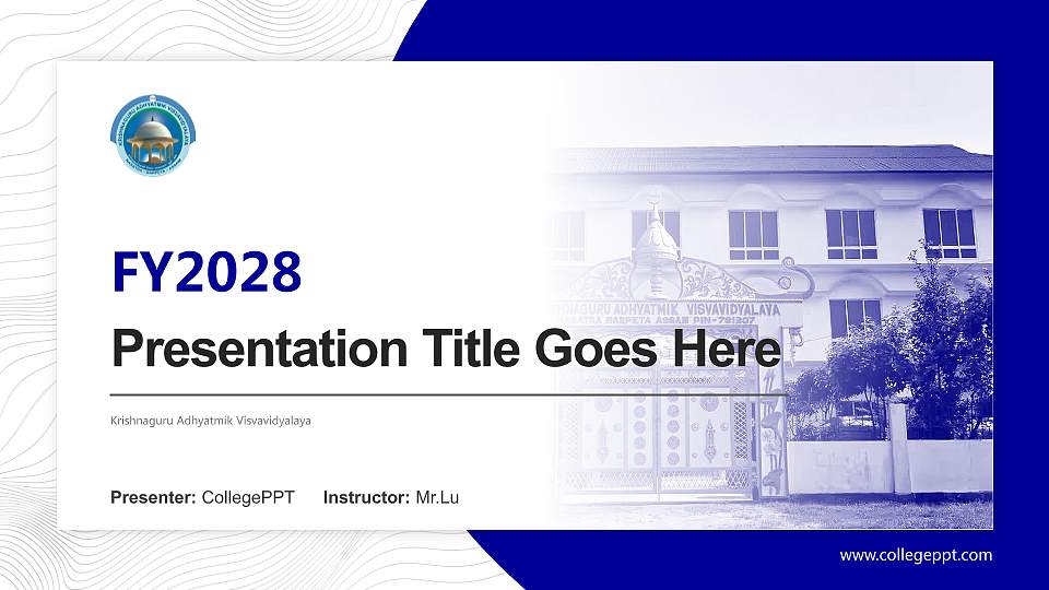 Krishnaguru Adhyatmik Visvavidyalaya Academic Presentation/Research Findings Report PPT Template16:9 ratio PPT effect preview image