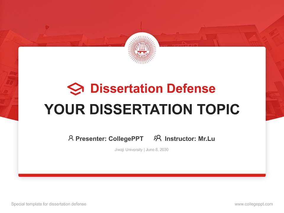 Jiwaji University Graduation Thesis Defense PPT Template4:3 ratio PPT effect preview image7