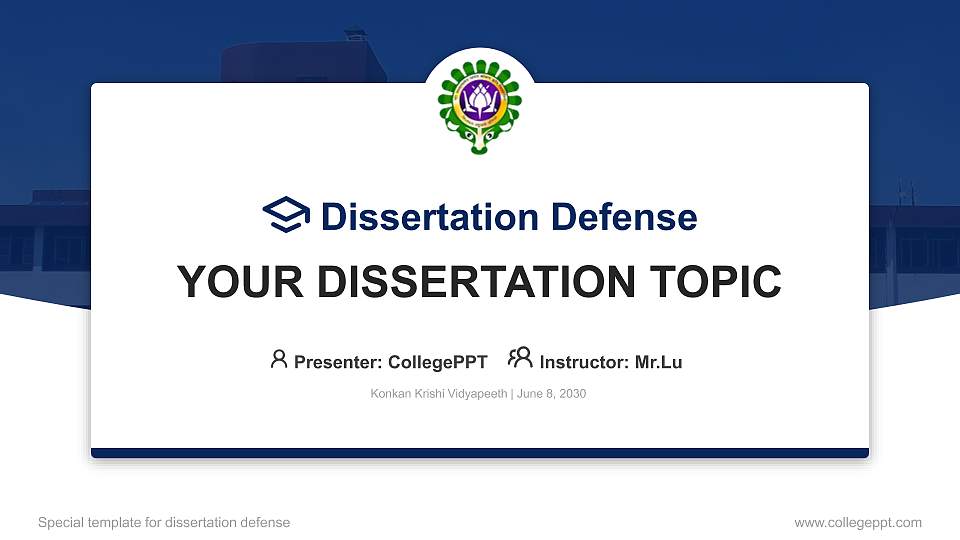 Konkan Krishi Vidyapeeth Graduation Thesis Defense PPT Template16:9 ratio PPT effect preview image
