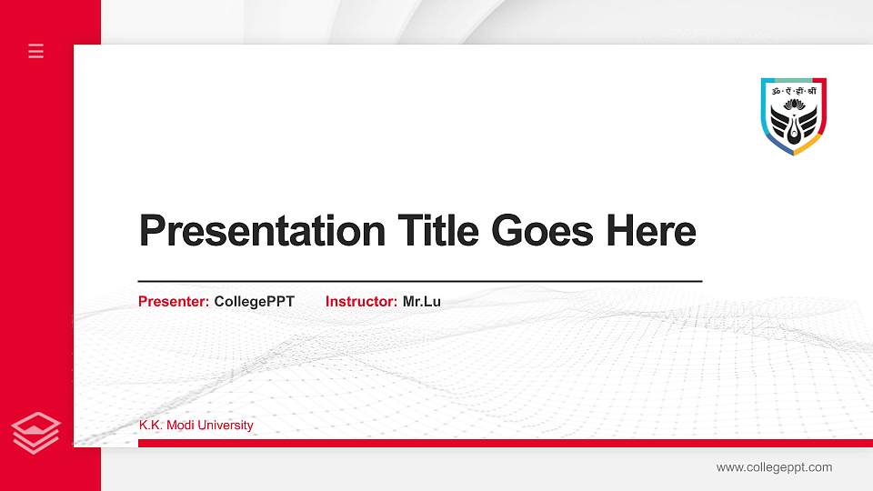 K.K. Modi University Thesis Proposal/Graduation Defense PPT Template16:9 ratio PPT effect preview image