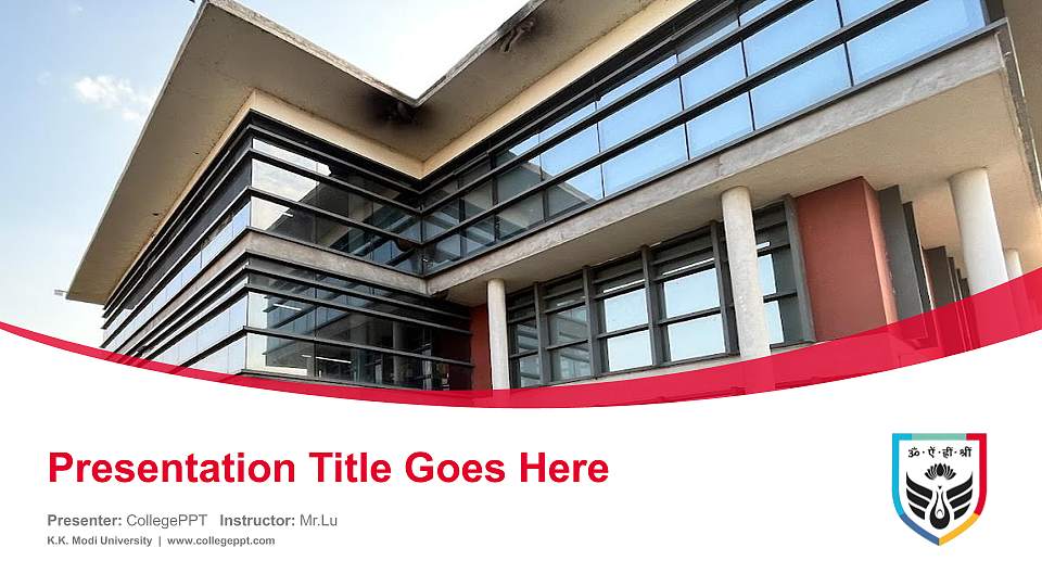 K.K. Modi University Course/Courseware Creation PPT Template16:9 ratio PPT effect preview image