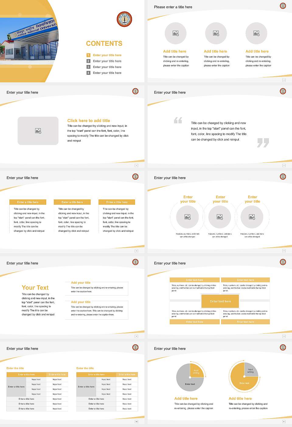 Jodhpur National University Course/Courseware Creation PPT Template16:9 ratio PPT effect preview image2