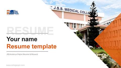JSS Academy of Higher Education & Research Resume PPT Template