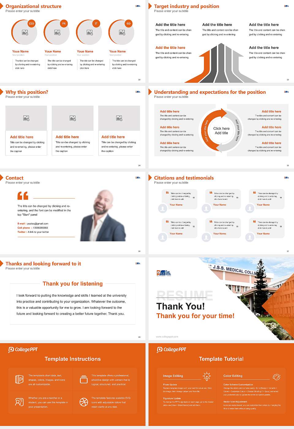 JSS Academy of Higher Education & Research Resume PPT Template16:9 ratio PPT effect preview image4