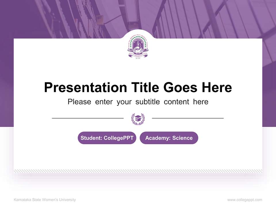 Karnataka State Women’s University National Scholarship Defense PPT Template4:3 ratio PPT effect preview image4