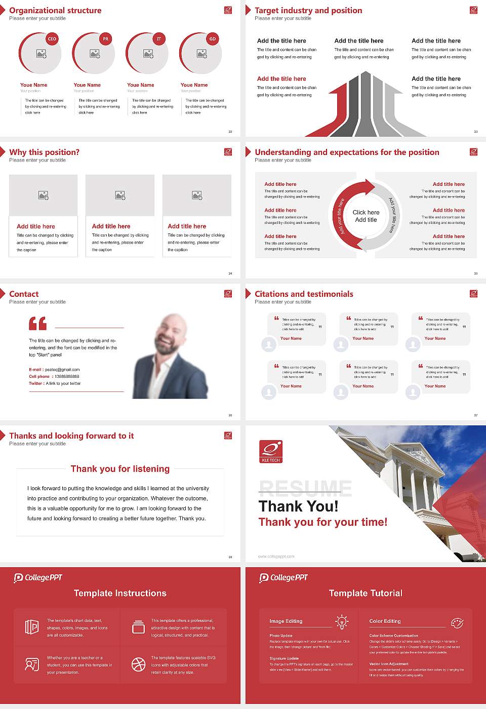 KLE Technological University Resume PPT Template16:9 ratio PPT effect preview image4