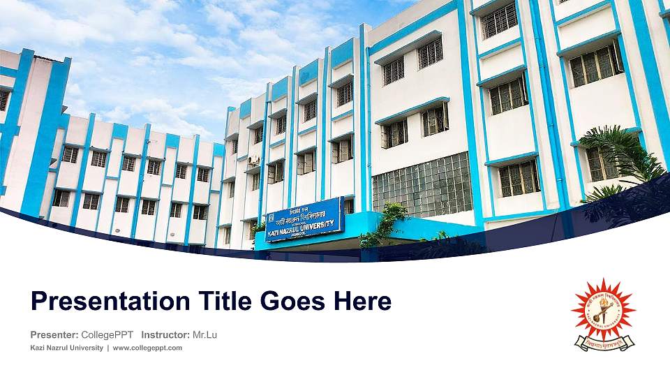 Kazi Nazrul University Course/Courseware Creation PPT Template16:9 ratio PPT effect preview image