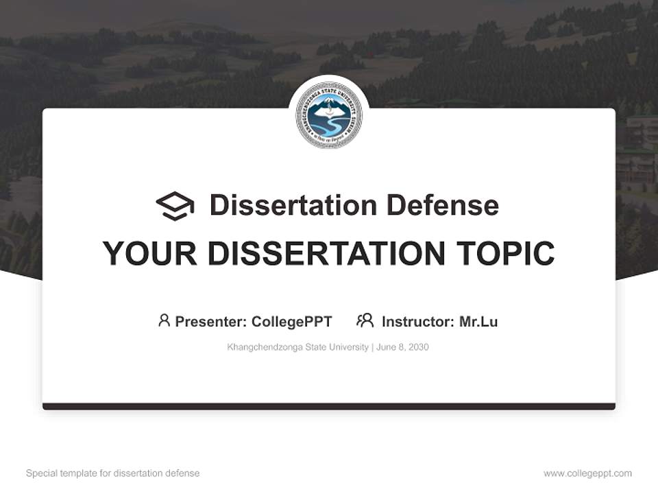 Khangchendzonga State University Graduation Thesis Defense PPT Template4:3 ratio PPT effect preview image7
