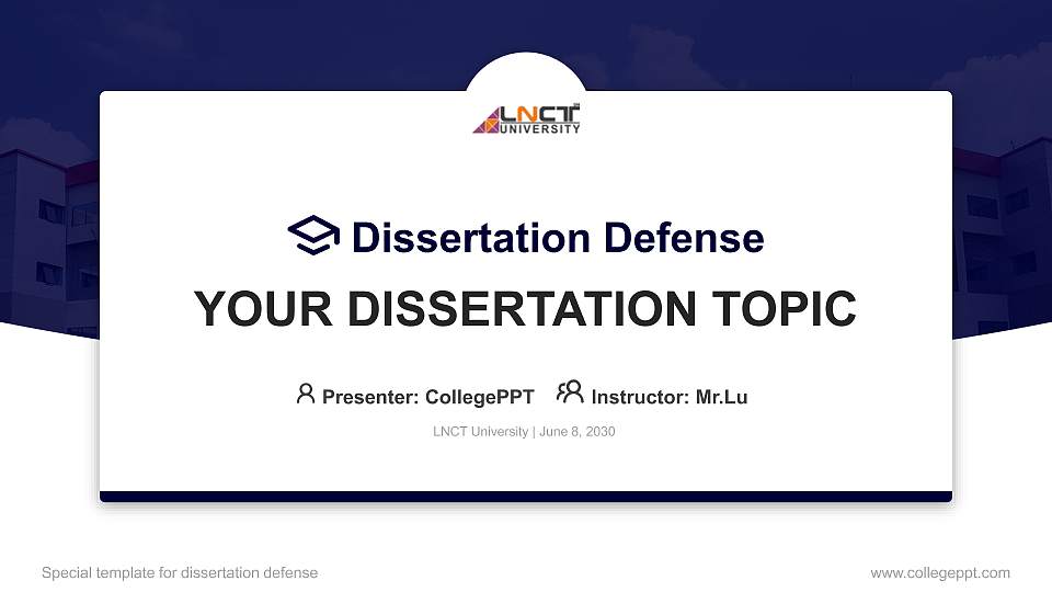 LNCT University Graduation Thesis Defense PPT Template16:9 ratio PPT effect preview image