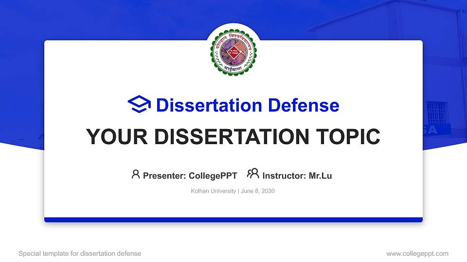 Kolhan University Graduation Thesis Defense PPT Template16:9 ratio PPT effect preview image