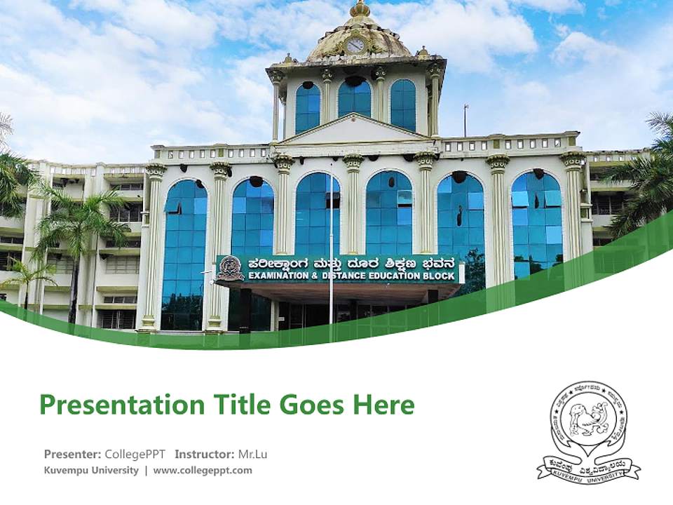 Kuvempu University Course/Courseware Creation PPT Template4:3 ratio PPT effect preview image5