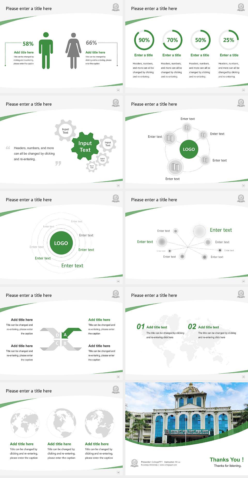 Kuvempu University Course/Courseware Creation PPT Template4:3 ratio PPT effect preview image4