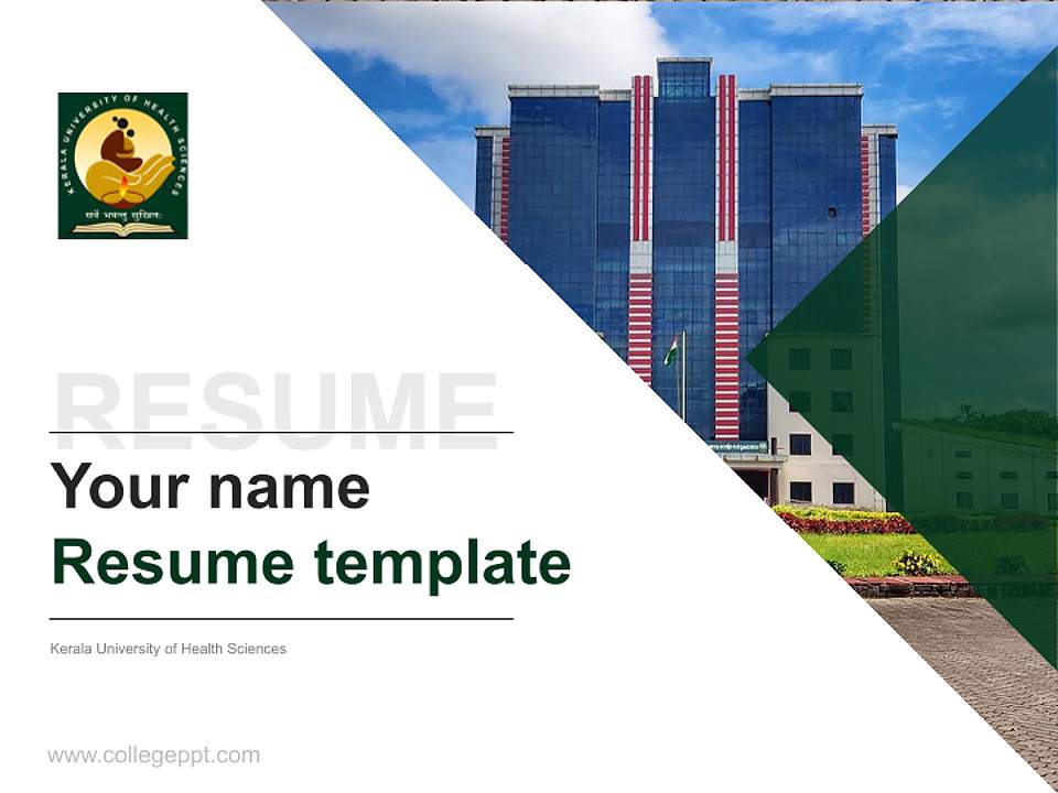 Kerala University of Health Sciences Resume PPT Template4:3 ratio PPT effect preview image5